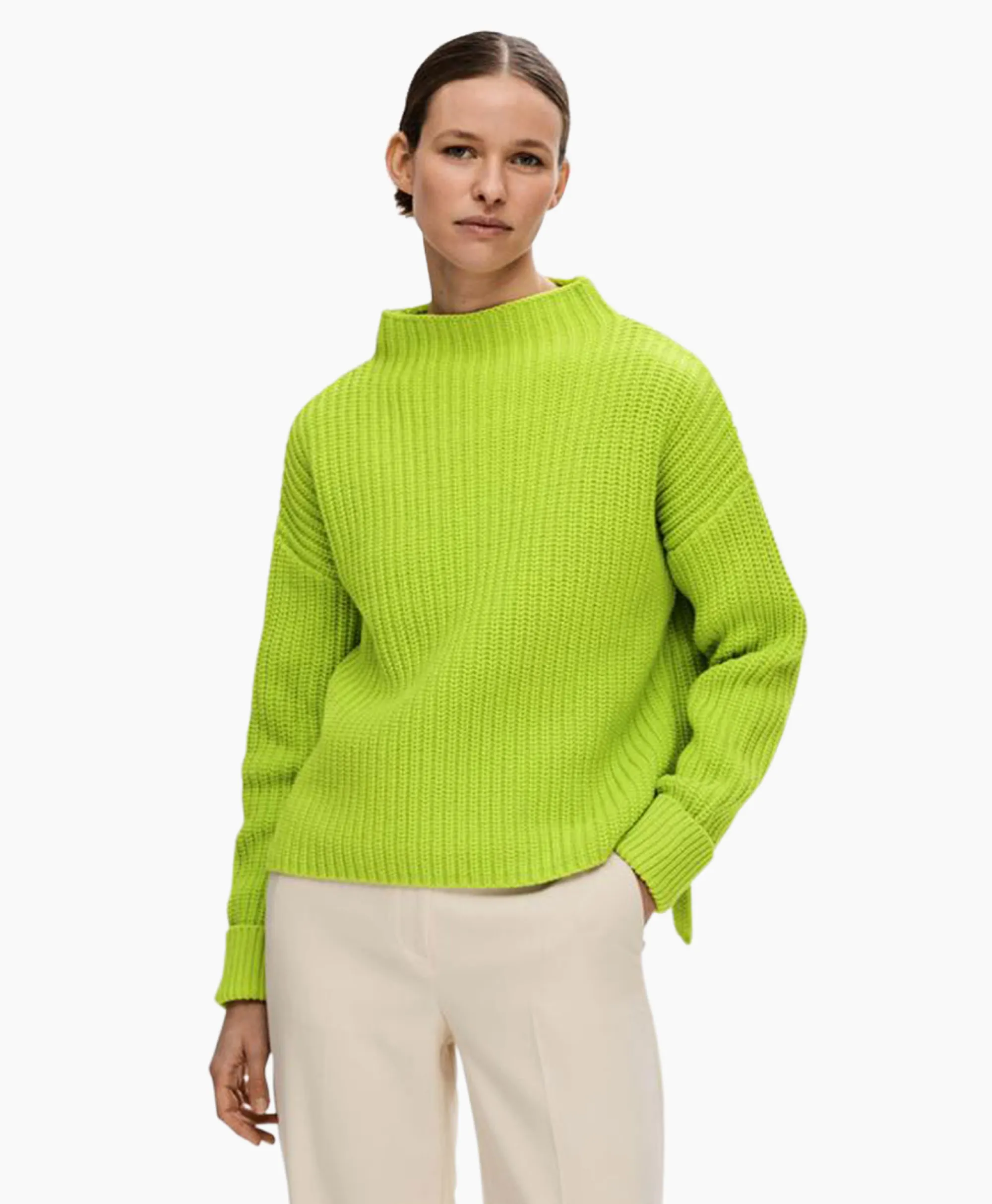 Selected Femme Pullover Selma Ls Knit Noos Groen*Dames Truien