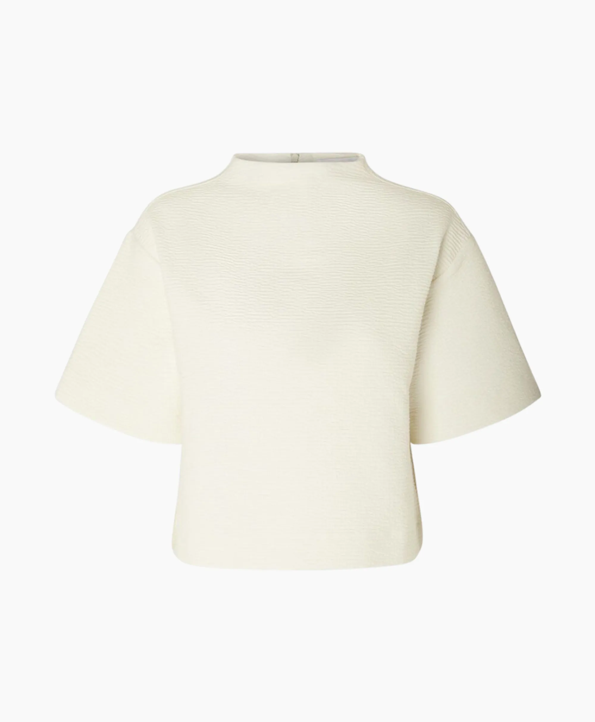 Selected Femme T-Shirt Korte Mouw Frankie 2/4 T-Neck Wit*Dames T-Shirts & Tops