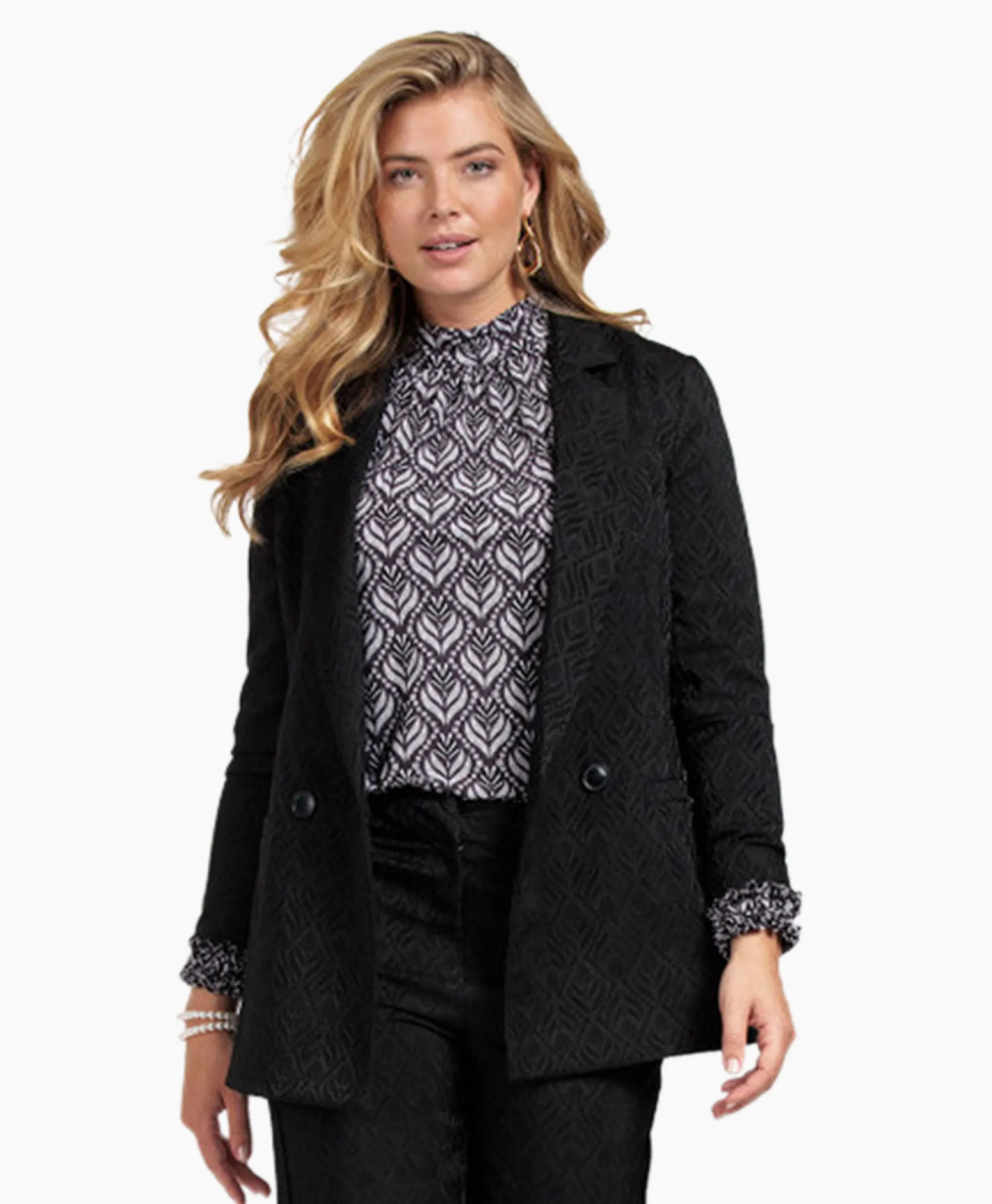 Studio Anneloes Blazer Sence Orn. Jacquard Zwart*Dames Blazers