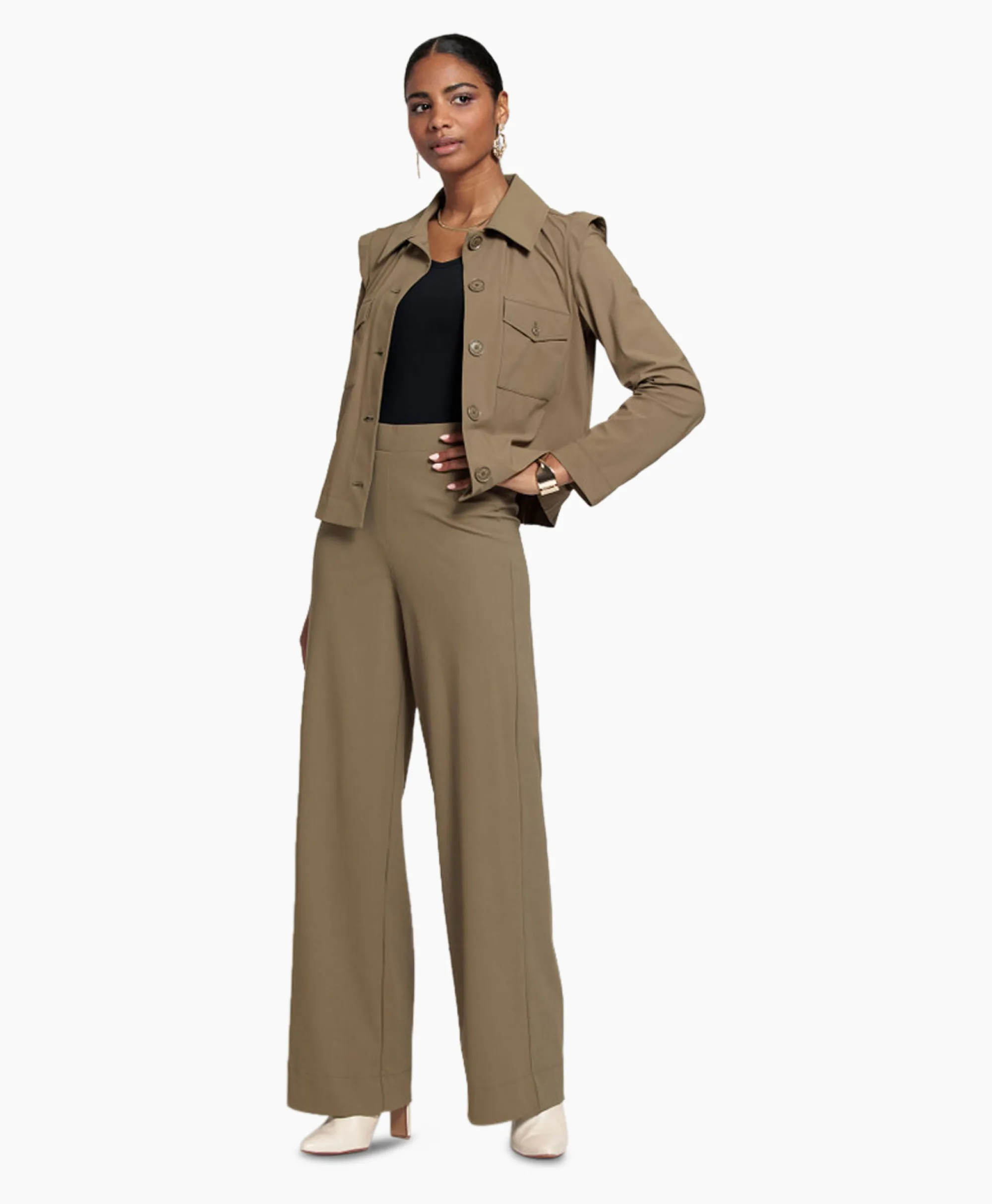 Studio Anneloes Broek Alex Bonded Trousers Bruin Dessin*Dames Broeken