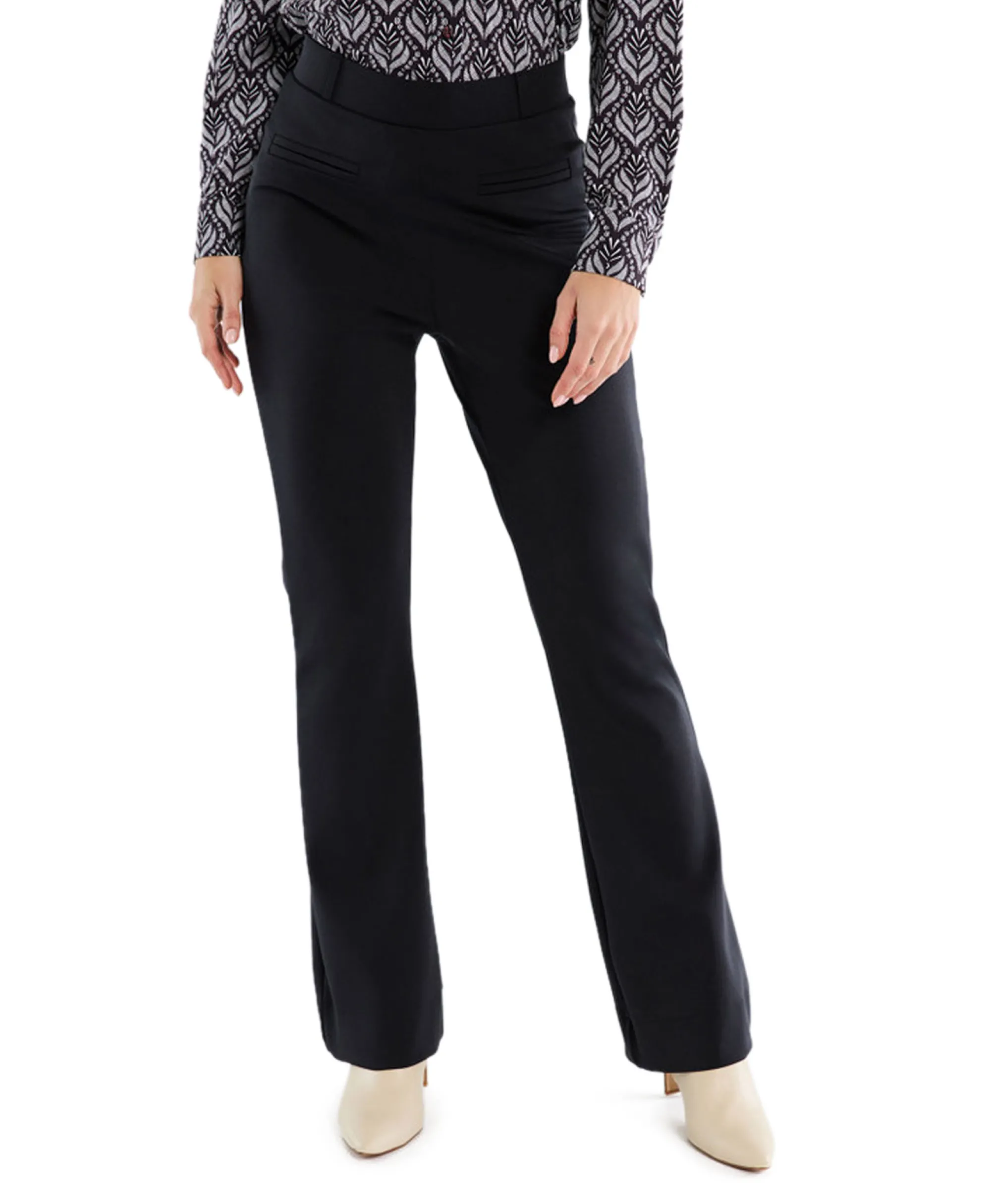 Studio Anneloes Broek Lio Shiny Bnd Flair Trousers Zwart*Dames Broeken