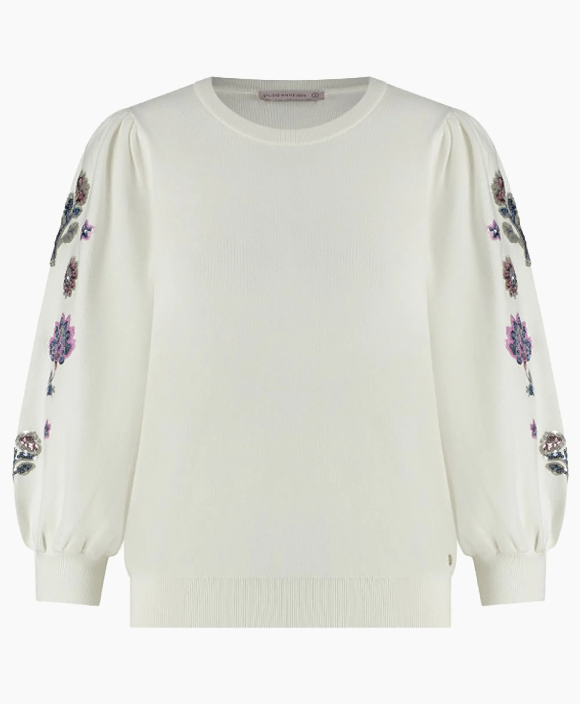 Studio Anneloes Pullover Hollie Embroidery Ecru*Dames Truien