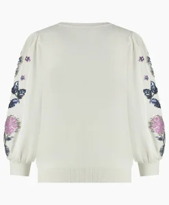 Studio Anneloes Pullover Hollie Embroidery Ecru*Dames Truien