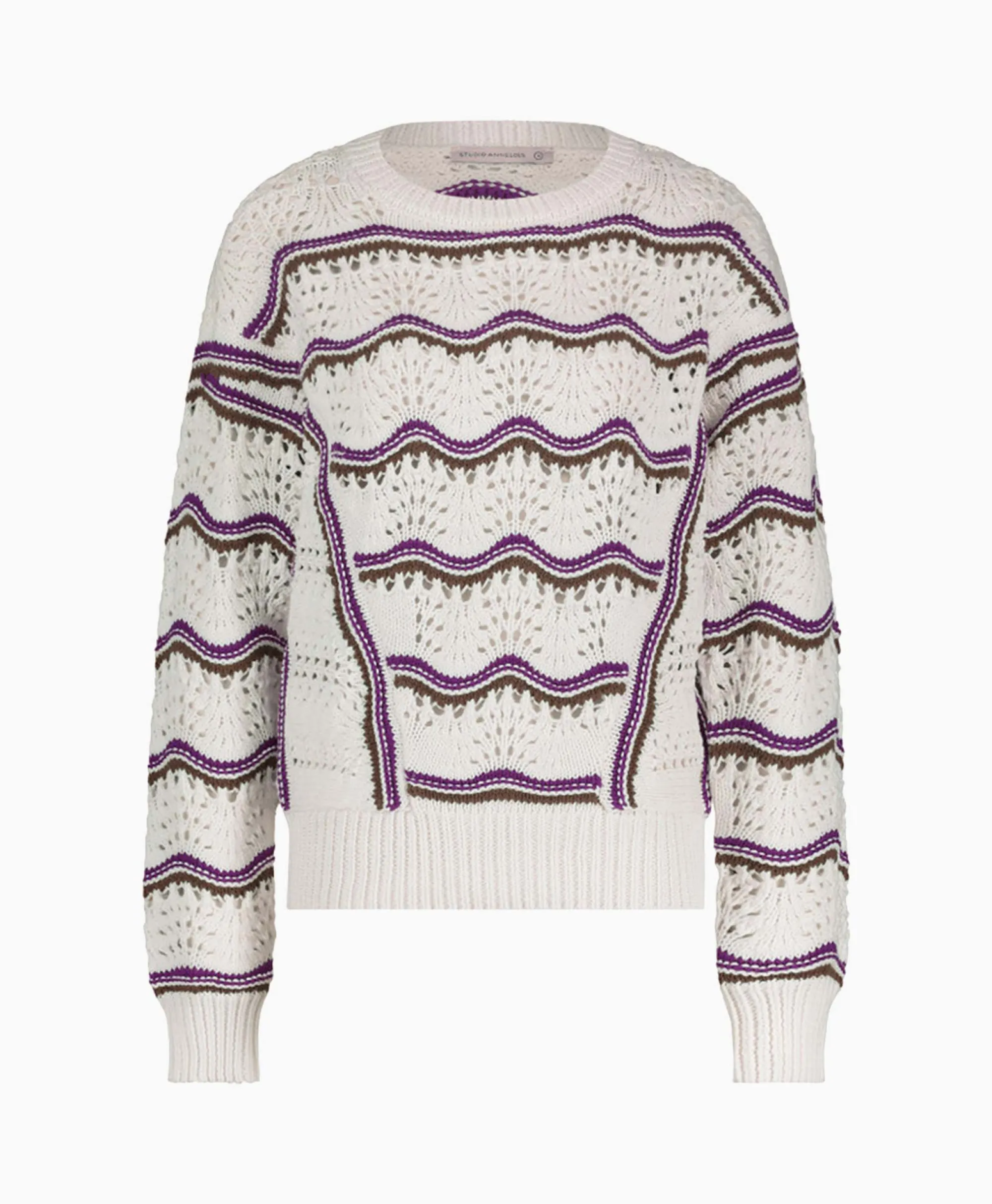 Studio Anneloes Pullover Leana Ajour Ecru*Dames Truien