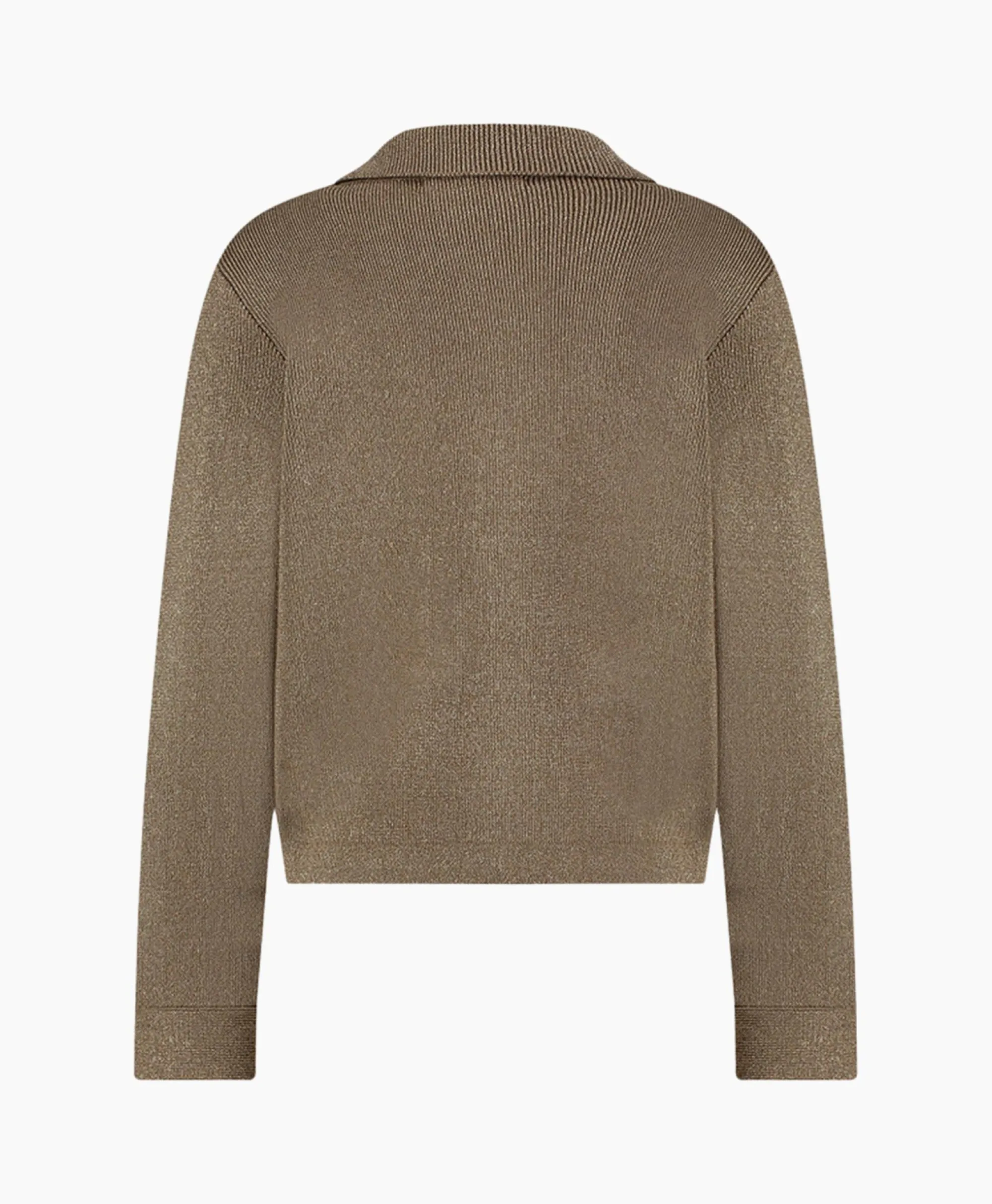 Studio Anneloes Vest Imke Lurex Cardigan Bruin Dessin*Dames Vesten