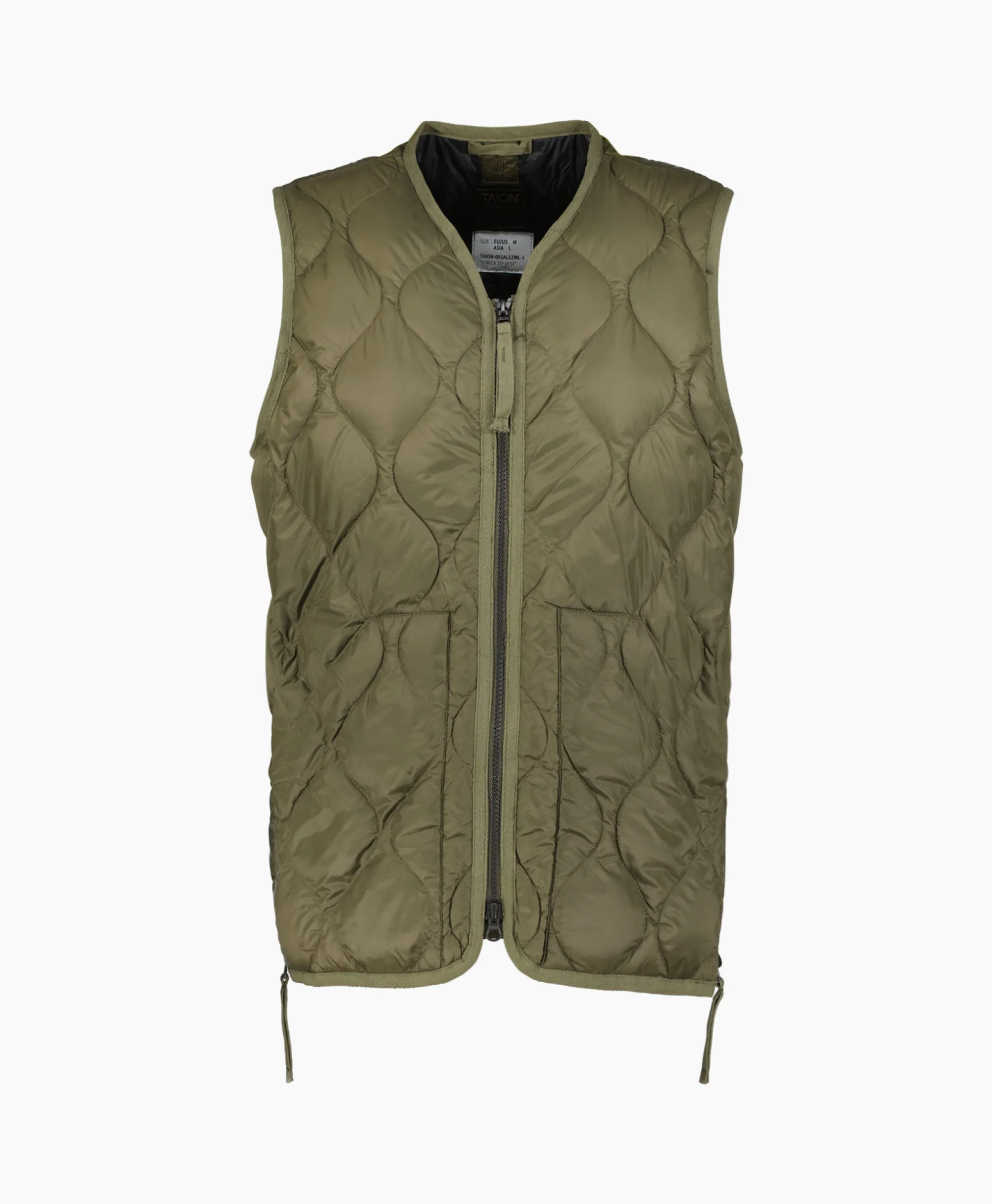 Taion Bodywarmer Military V Neck Olijf*Heren Jassen