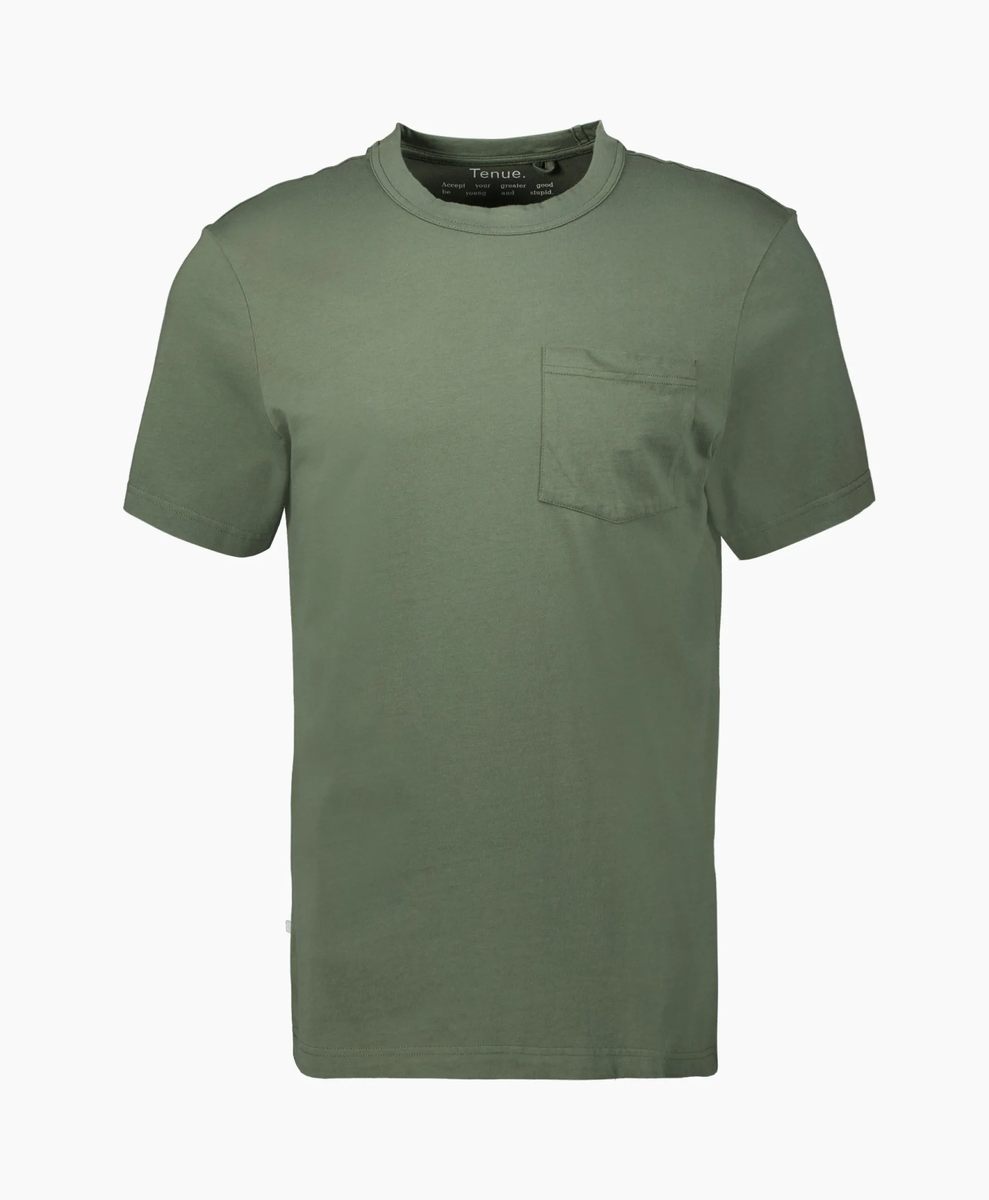 Tenue. T-Shirt Korte Mouw John Pocket Tee Khaki*Heren T-Shirts