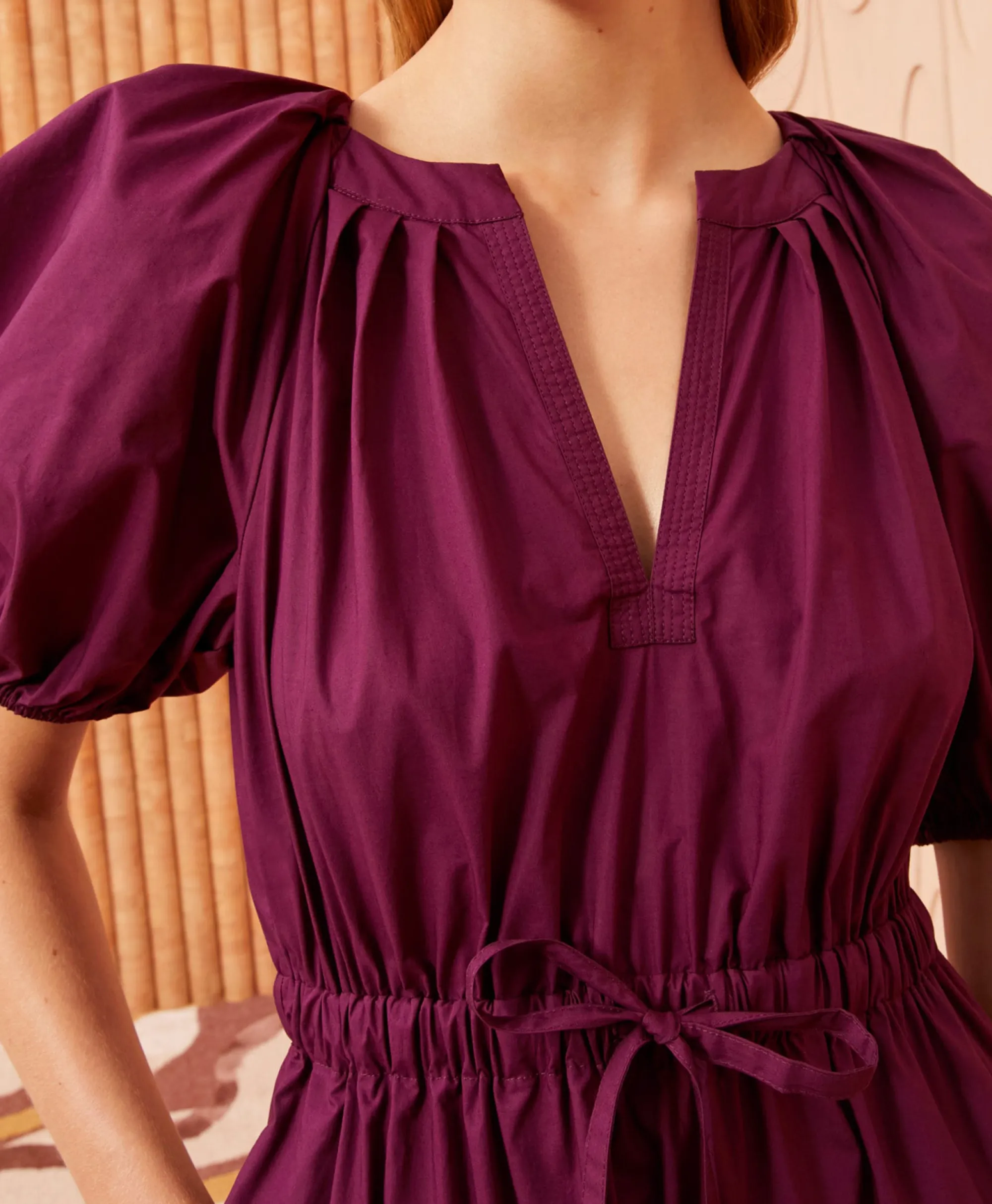 Ulla Johnson Midi Jurk Olina Bordeaux*Dames Jurken