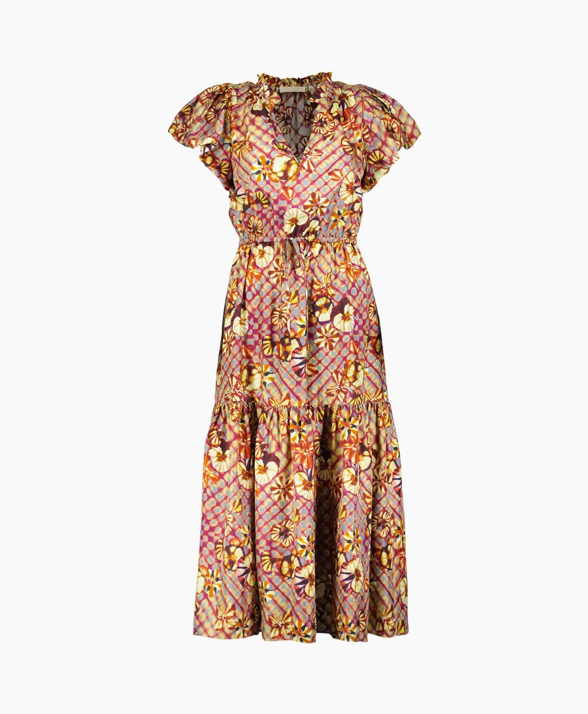 Ulla Johnson Midi Jurk Scarlett Beige*Dames Jurken