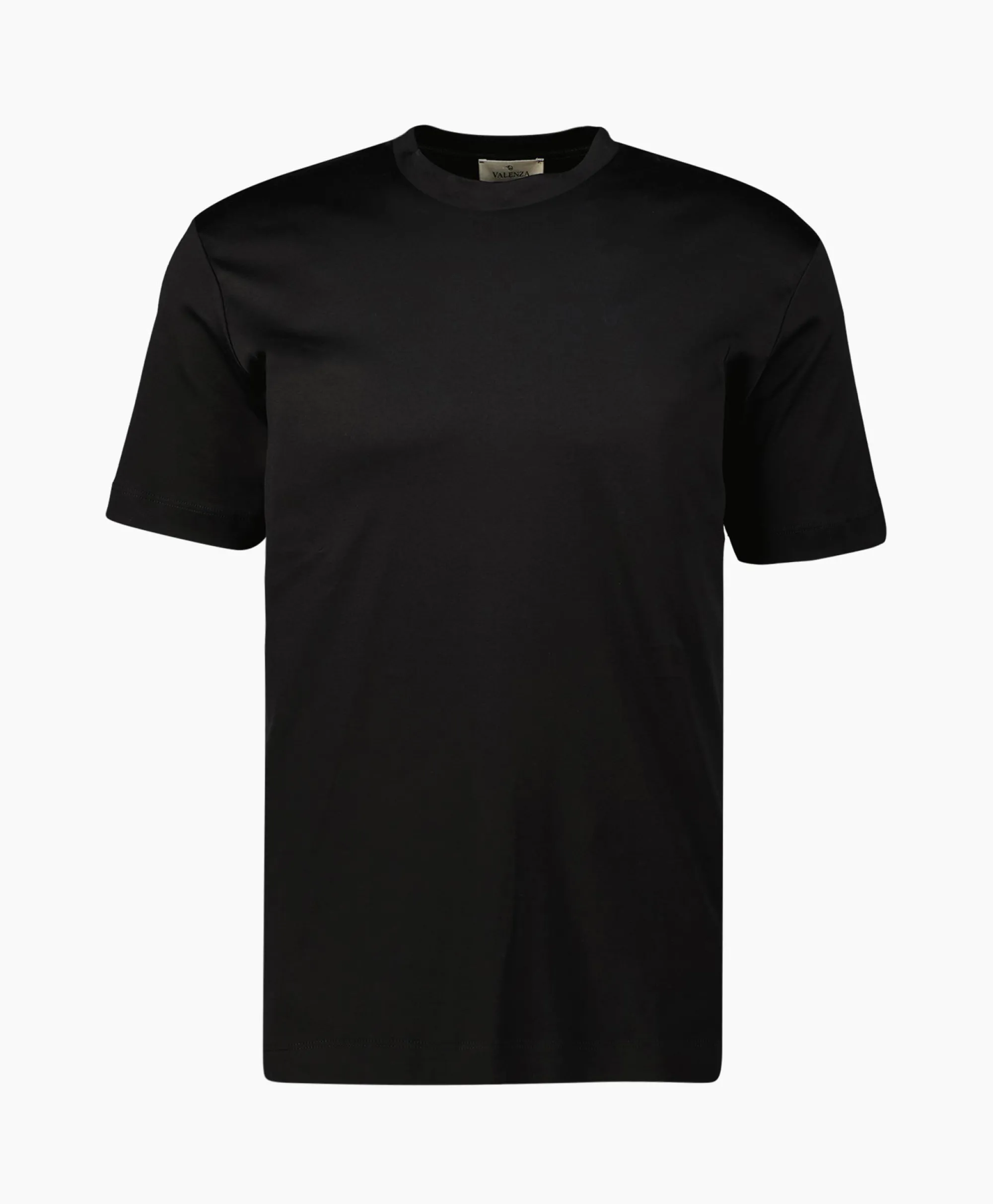 Valenza T-Shirt Interlock Supima Zwart*Heren T-Shirts