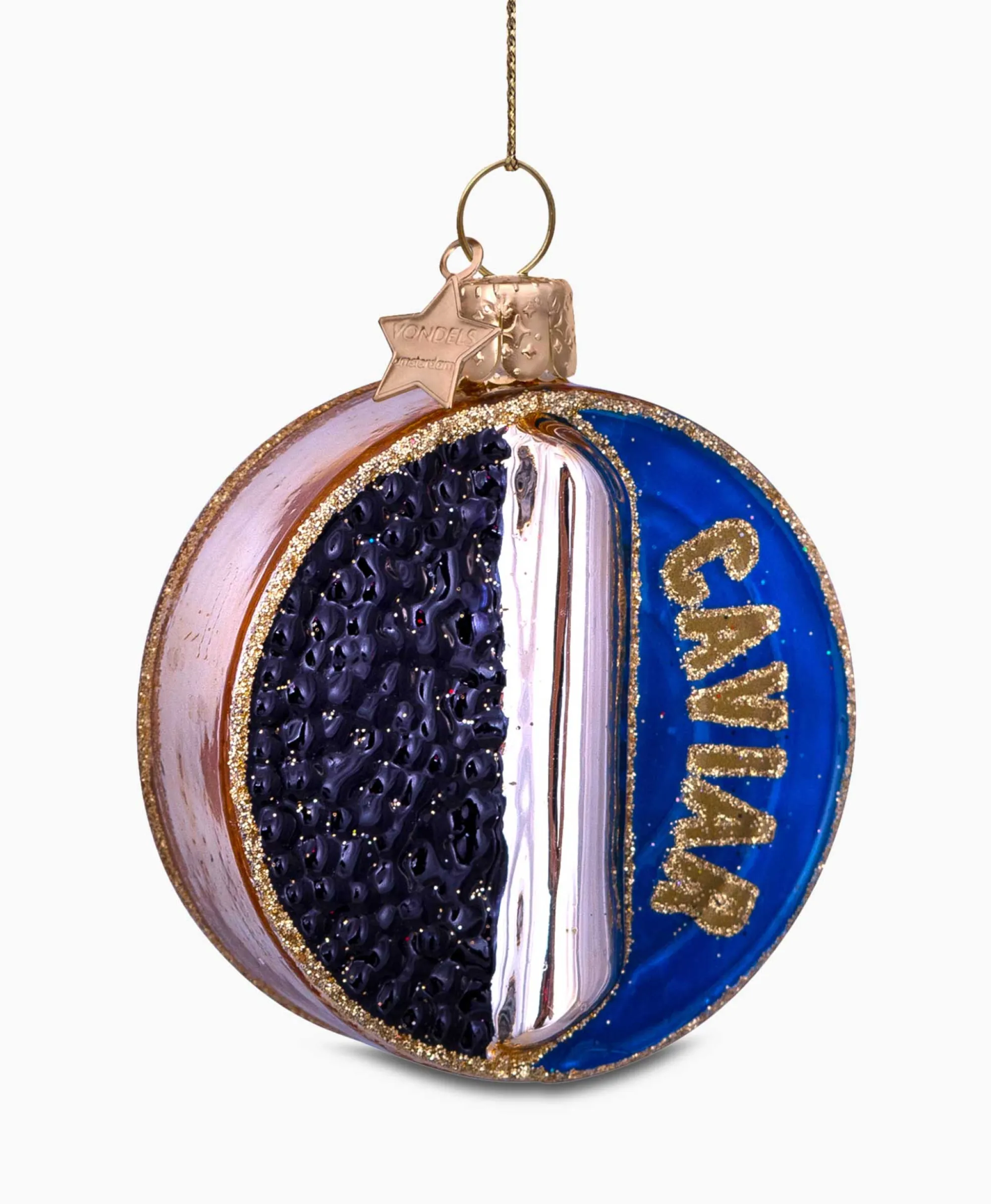 Vondels Kerstbal Potje Kaviaar Blauw*Lifestyle Lifestyle