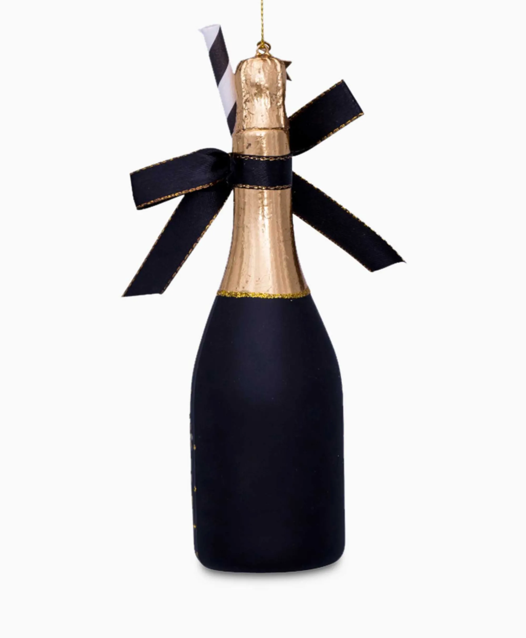 Vondels Kerstbal Champagne Fles Zwart*Lifestyle Lifestyle