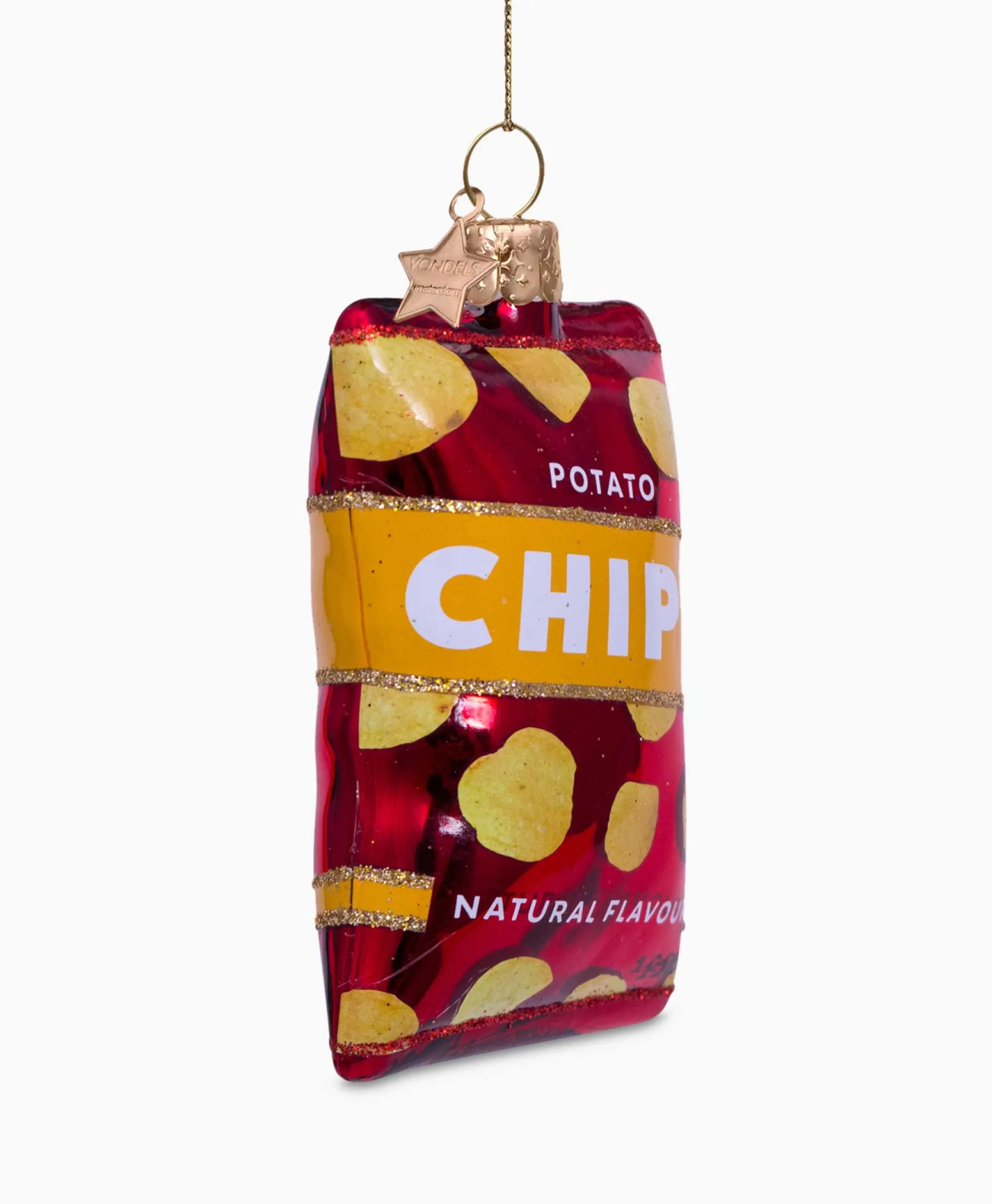 Vondels Kerstbal Naturel Chips Rood*Lifestyle Lifestyle