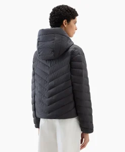 Woolrich Gewatteerde Jas Chevron Hooded Zwart*Dames Jassen