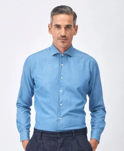 Xacus Casual Shirt Blauw*Heren Overhemden