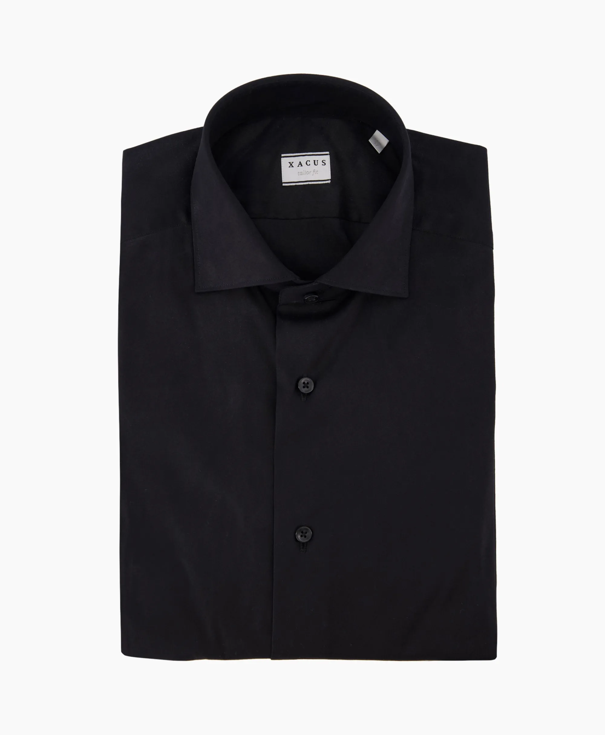 Xacus Tailor Fit Shirt Zwart*Heren Overhemden