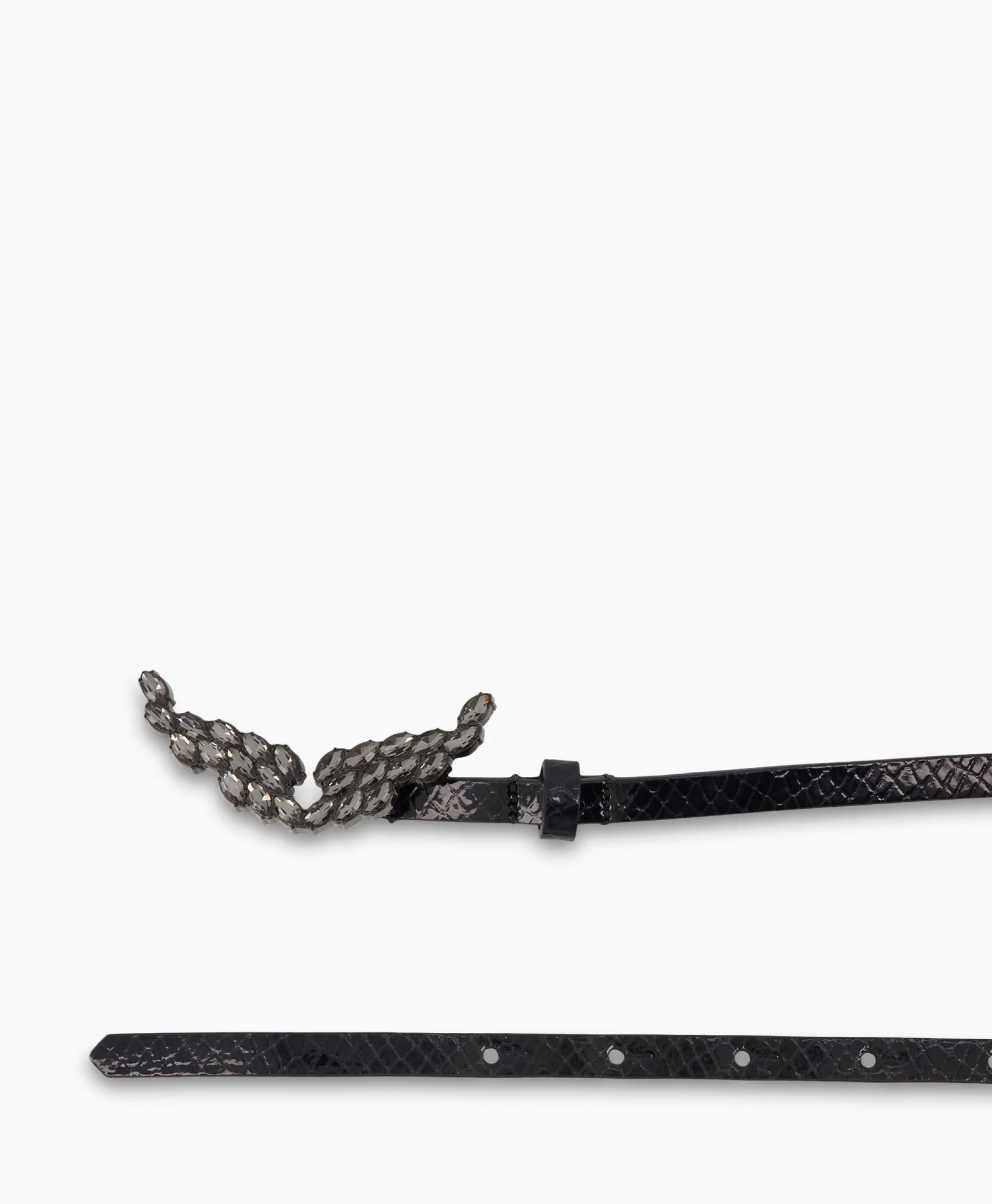Zadig & Voltaire Zadig & Voltaire Riem Rock Glossy Wild + Strass Zwart*Dames Riemen