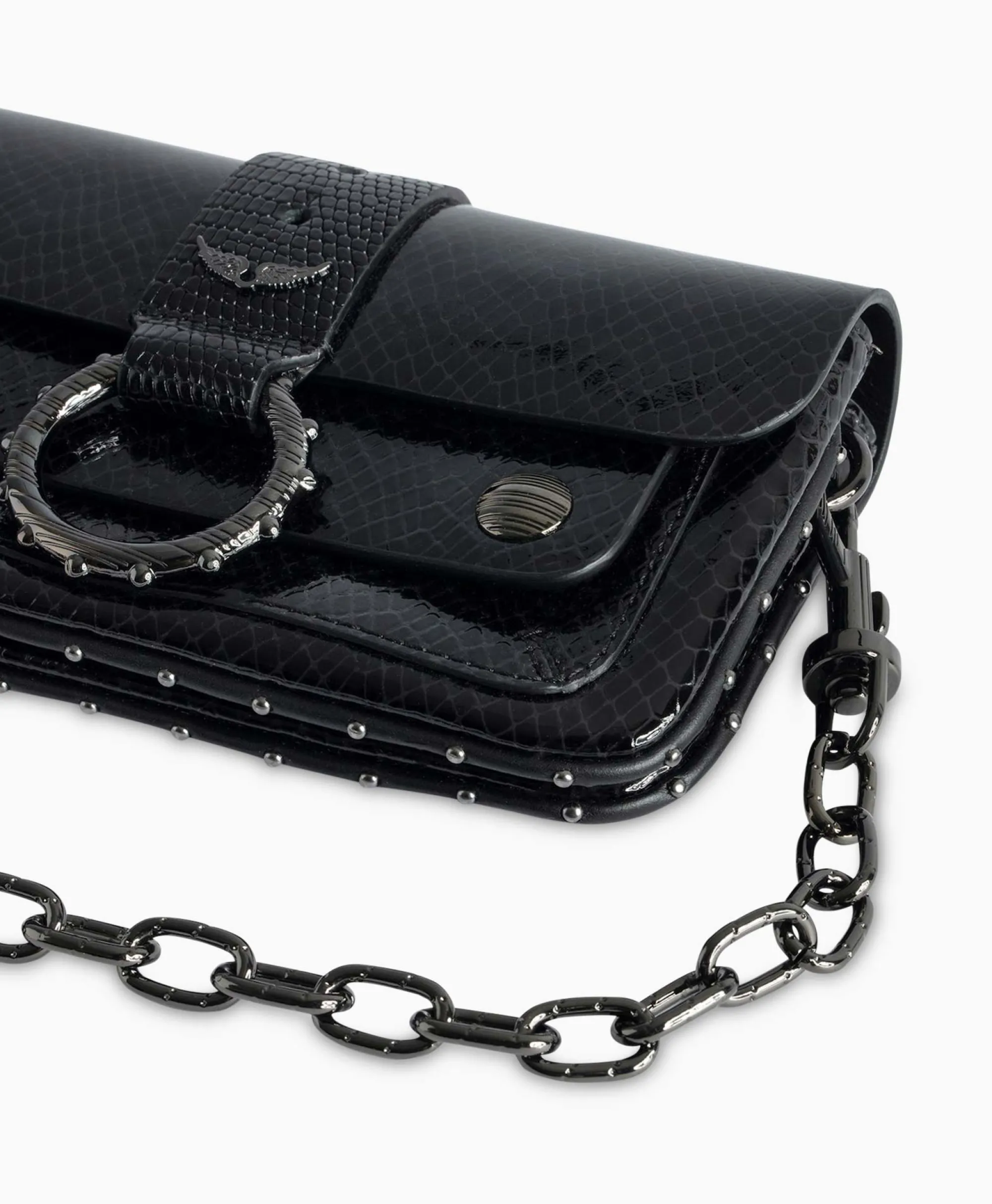 Zadig & Voltaire Zadig & Voltaire Schouder / Hand Tas Kate Wallet Glossy Wild Emboss Zwart*Dames Tassen