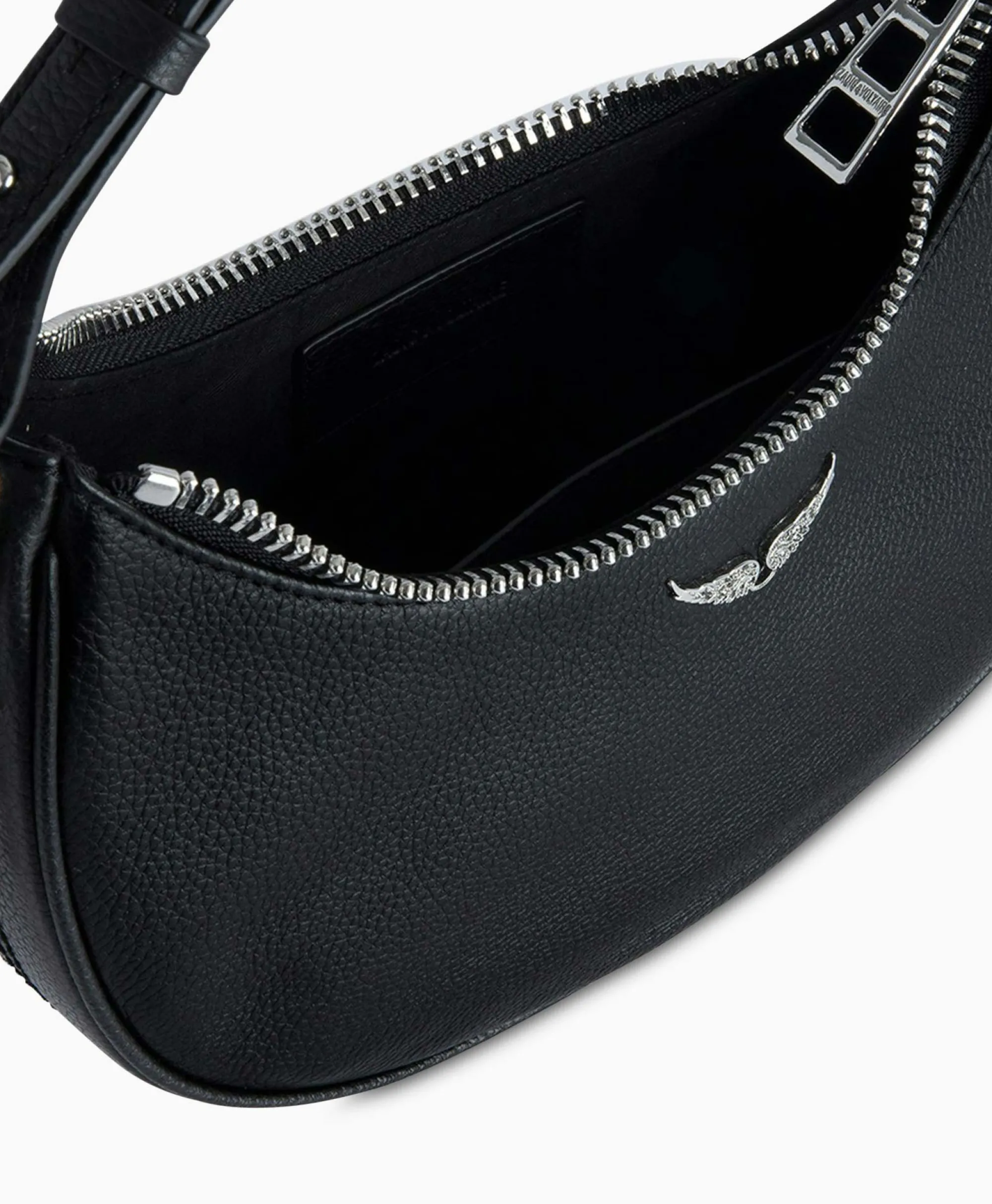 Zadig & Voltaire Zadig & Voltaire Schouder / Hand Tas Moonrock Grained Leather Zwart*Dames Tassen