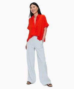 Zenggi Blouse Techno Silk Rood*Dames Blouses