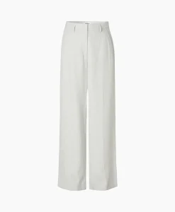 Zenggi Pantalon Melange Linnen Wide Leg Grijs*Dames Broeken