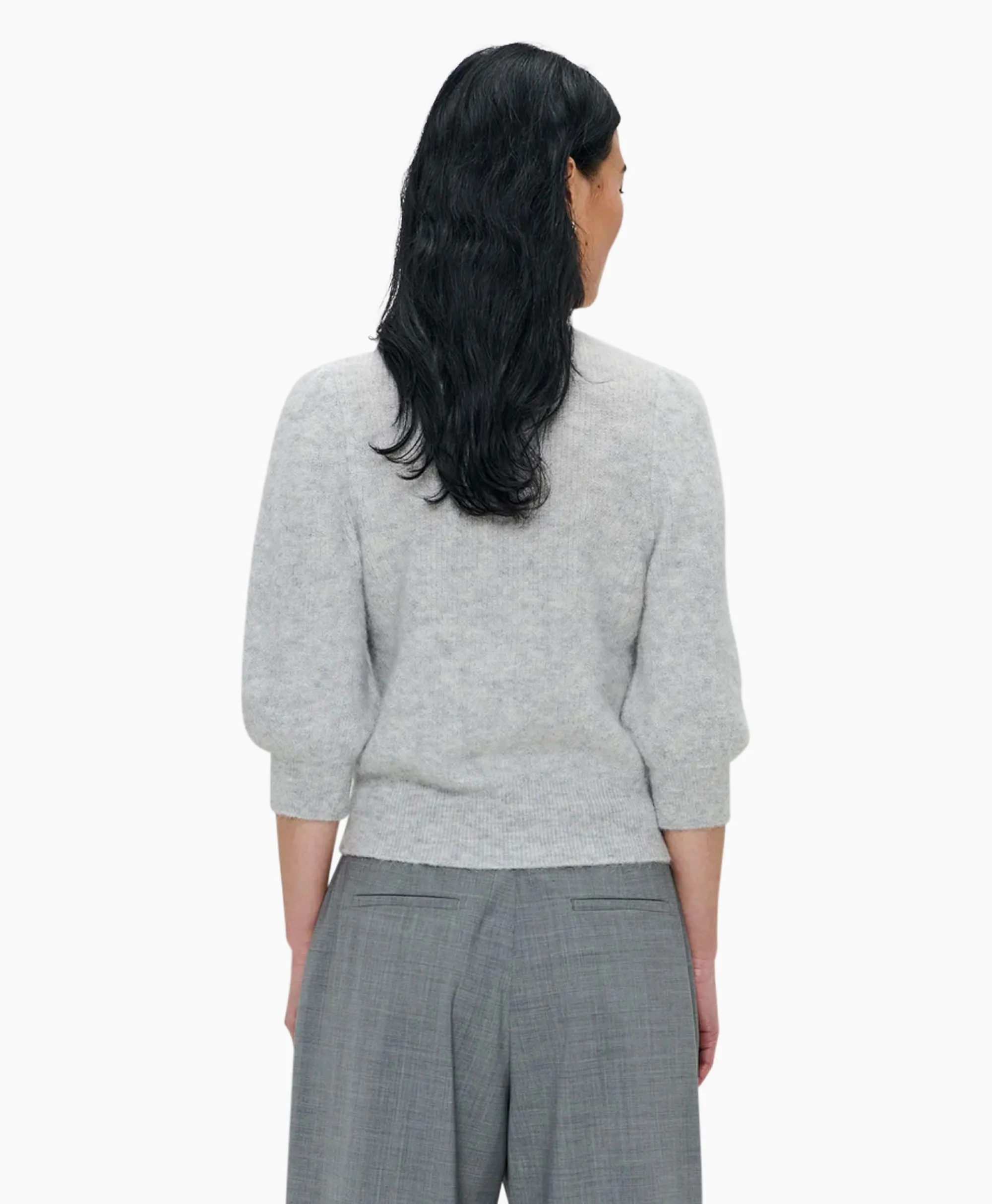 Zenggi Vest Cropped 3/4 Sleeve Licht Grijs*Dames Vesten